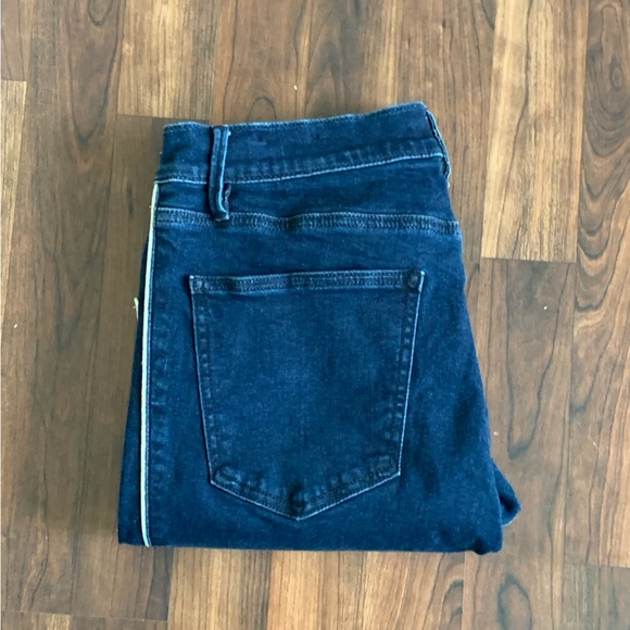 ANN TAYLOR Jeans Skinny Size 12 Dark Wash Metallic Stripe - Picture 6 of 8